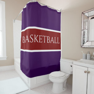 BASKETBALL Deep Red White Bold Purple Stripes