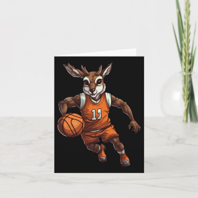 Basketball Deer  Card (Front)