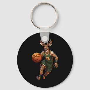 Basketball Deer Keychain