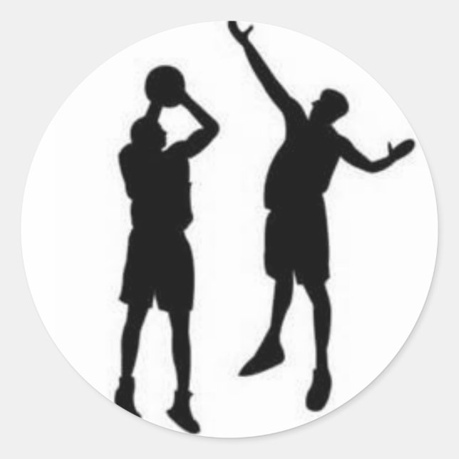 Basketball Defence Classic Round Sticker (Front)