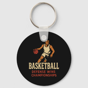 Basketball – Defence Wins Basketball Championships Keychain