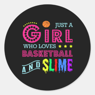 Basketball Design - Girl Who Loves Basketball And  Classic Round Sticker