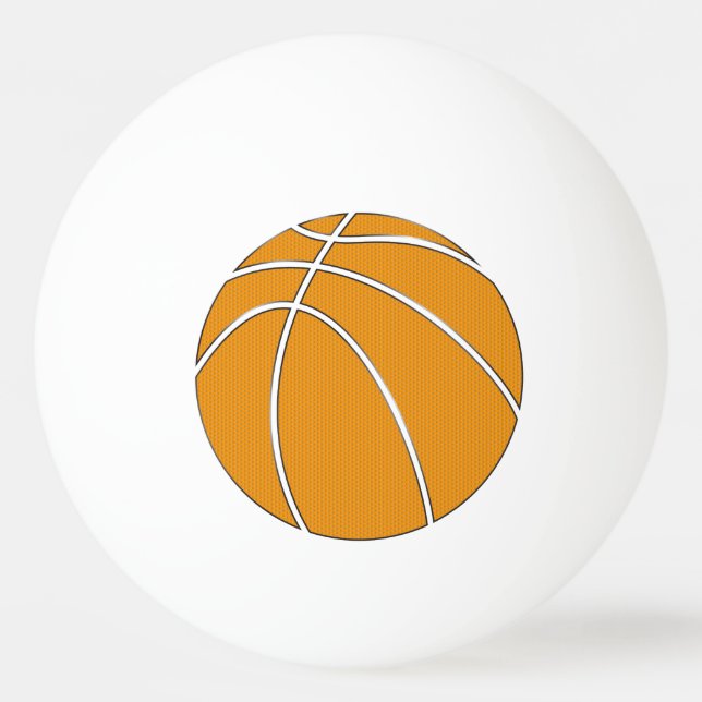 Basketball Design in Traditional Orange and Black Ping Pong Ball (Front)