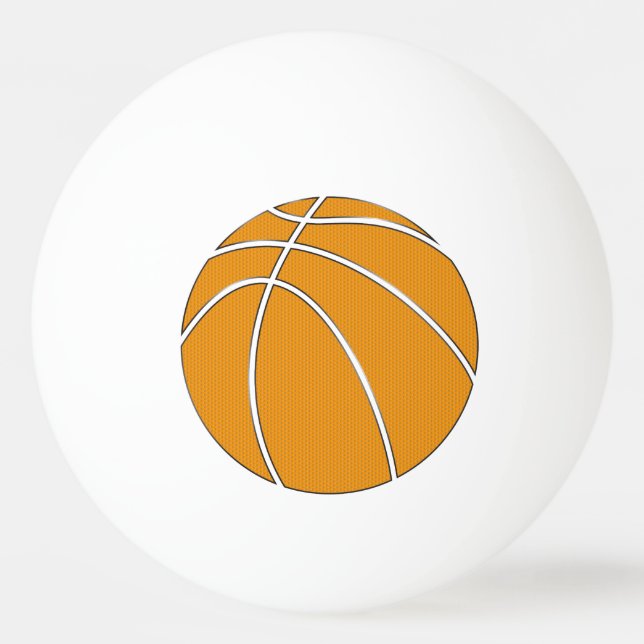Basketball Design in Traditional Orange and Black Ping Pong Ball (Front)
