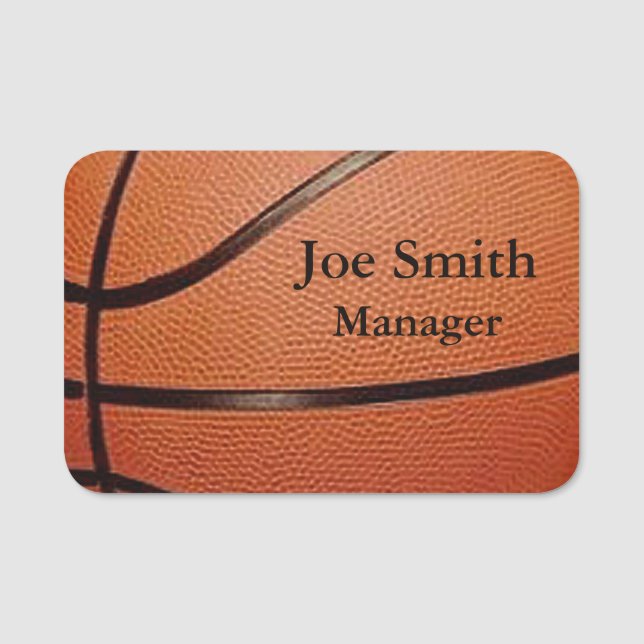Basketball Design Name Tag (Front)