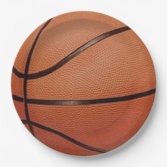 Basketball Design Paper Party Plate (Front)