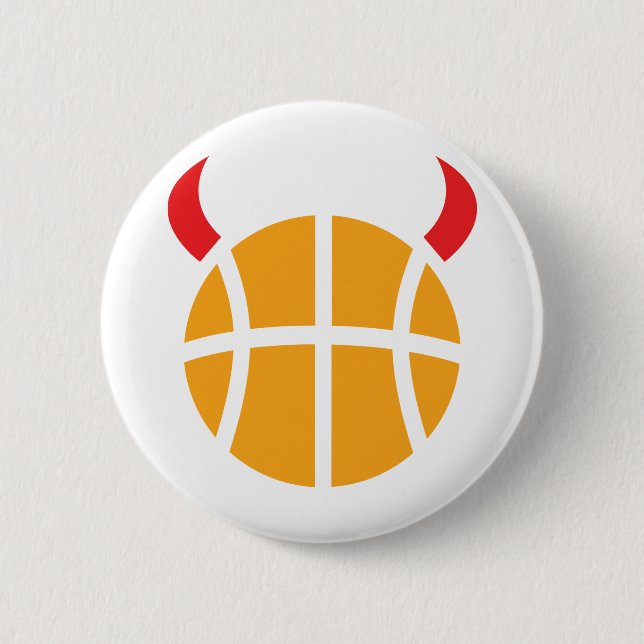 basketball devil 2 inch round button (Front)