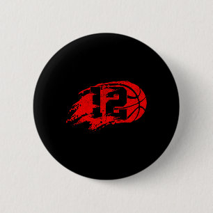 Basketball Distressed 12th 12 Year Old Birthday Pa 2 Inch Round Button