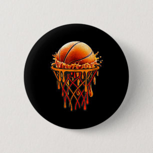 Basketball Drip Graphic, Basketball Funny Bruh Gif 2 Inch Round Button