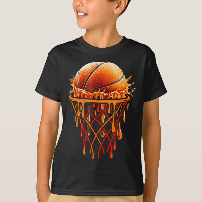 Basketball Drip Graphic, Basketball Funny Bruh Gif T-Shirt (Front)
