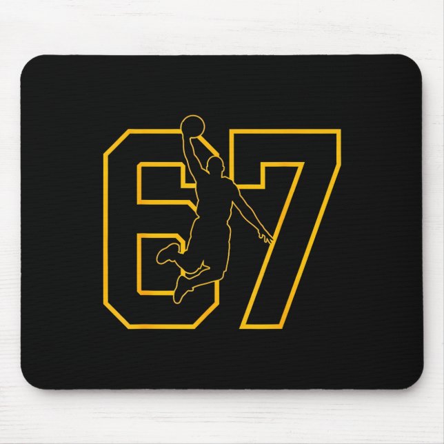 Basketball Drip Number 67 Basketball Player  Mouse Pad (Front)