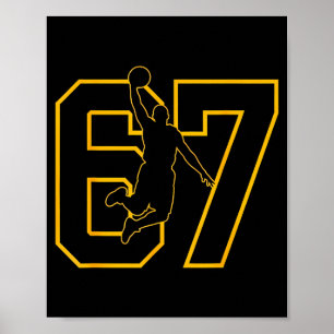 Basketball Drip Number 67 Basketball Player  Poster