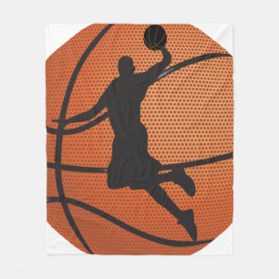 Basketball dunk fleece blanket