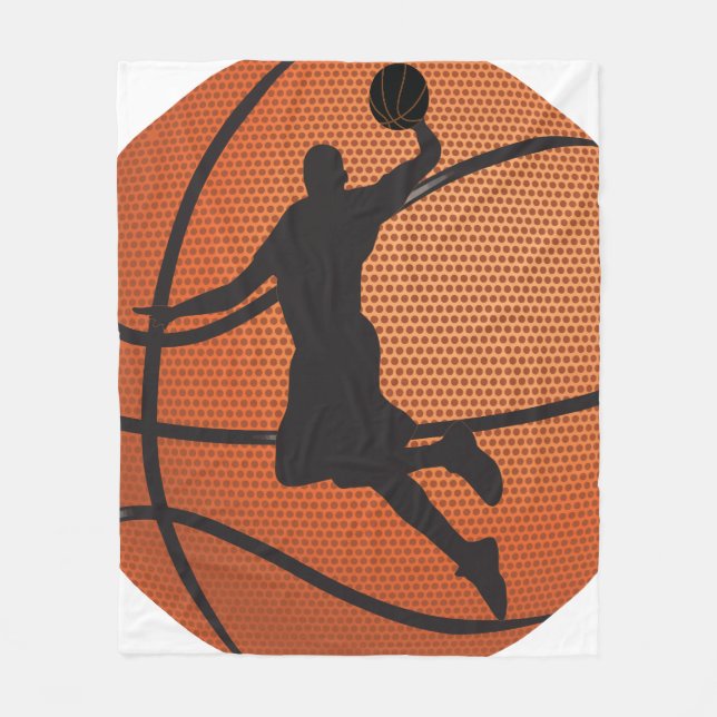Basketball dunk fleece blanket (Front)