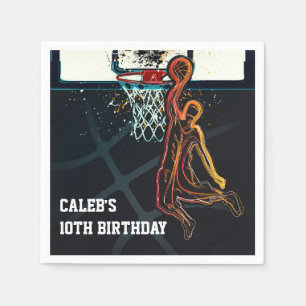 Basketball Dunk Jump Shot Birthday Party Napkin