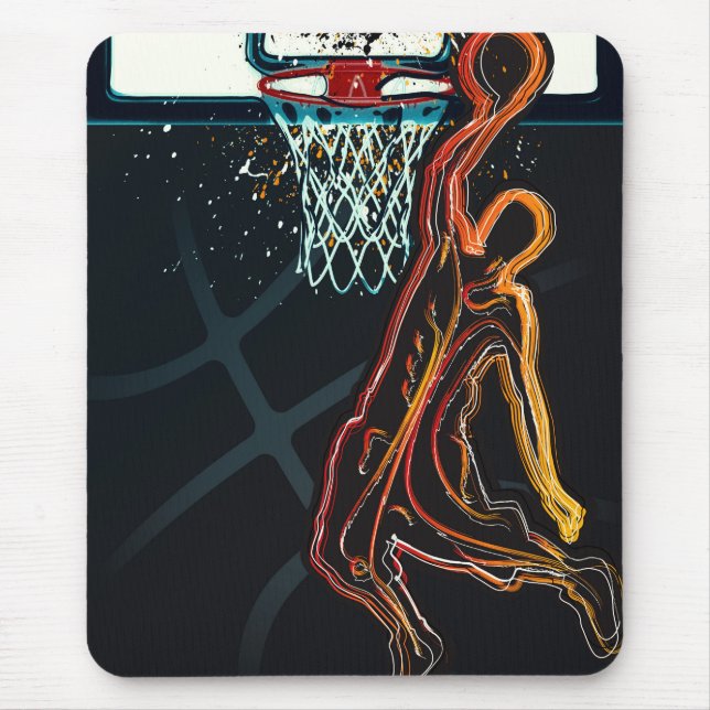 Basketball Dunk Jump Shot Modern Urban Cool Mouse Pad (Front)