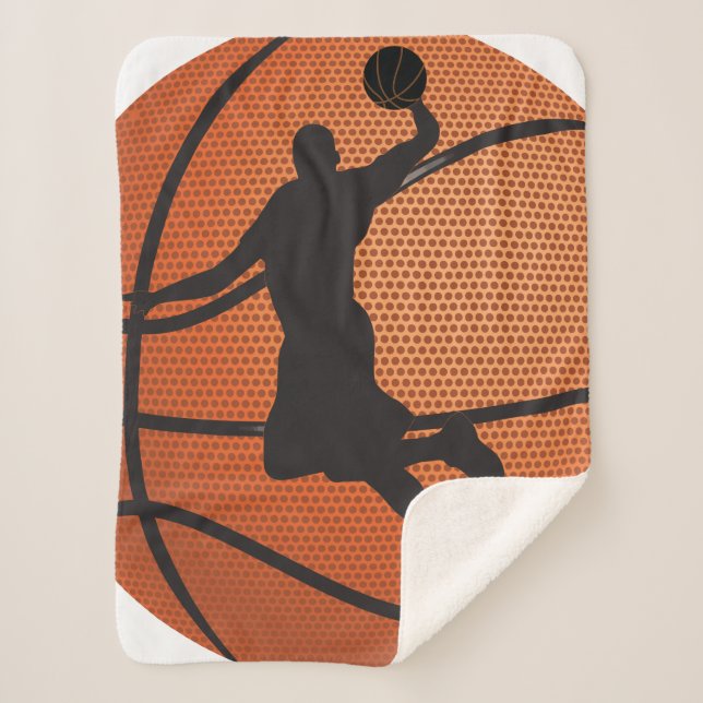 Basketball dunk sherpa blanket (Front)
