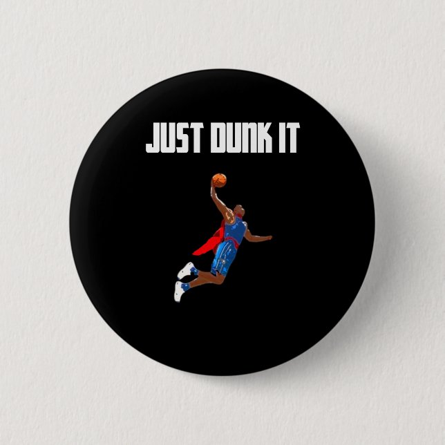 Basketball Dunking  2 Inch Round Button (Front)
