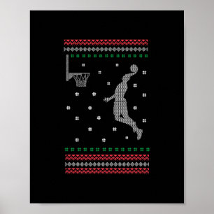 basketball dunking christmas cool sport ugly x-mas poster