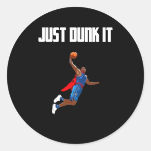 Basketball Dunking Classic Round Sticker