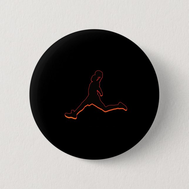 Basketball Dunking Silhouette Design Airtime  2 Inch Round Button (Front)