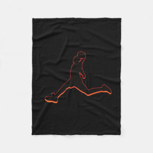 Basketball Dunking Silhouette Design Airtime Fleece Blanket