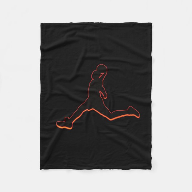 Basketball Dunking Silhouette Design Airtime  Fleece Blanket (Front)