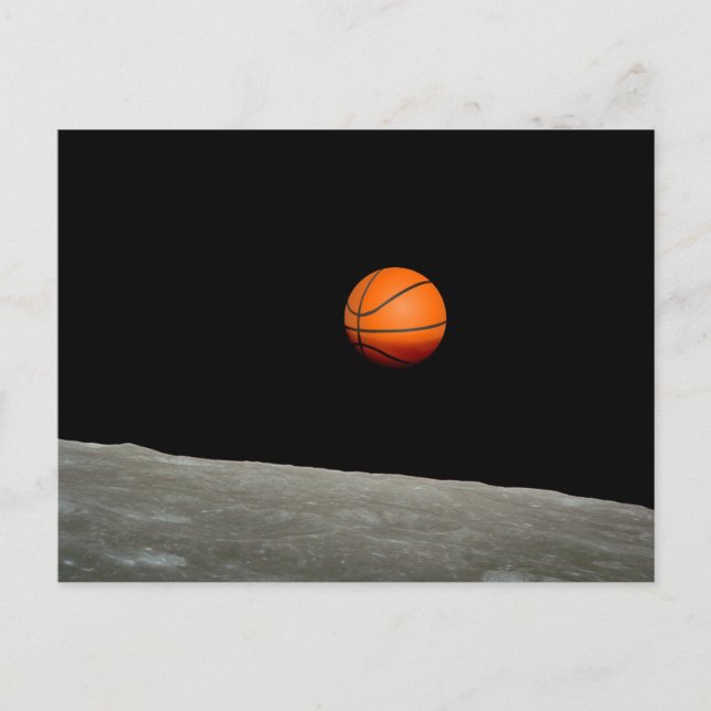basketball earth from moon space universe postcard (Front)
