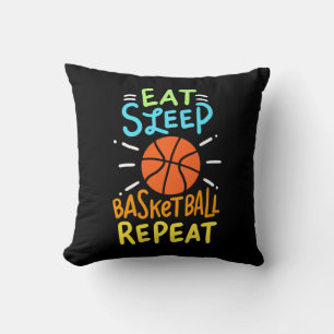Basketball - Eat Sleep Basketball Repeat Throw Pillow