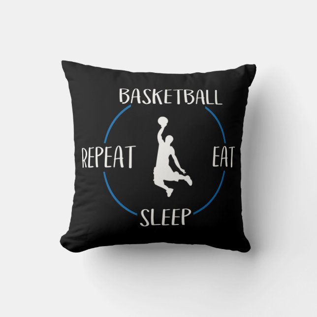 Basketball Eat Sleep Repeat Gift For Basketball Pl Throw Pillow (Front)
