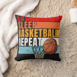 Basketball  Eat Sleep Repeat   Throw Pillow