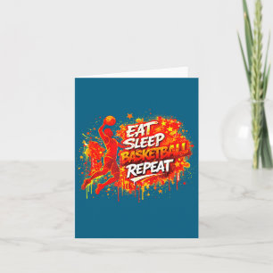 Basketball Eat Sleep Win Repeat Card
