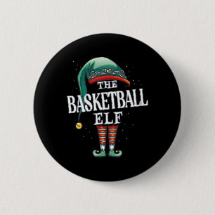 Basketball Elf Christmas Group Xmas Pajama Party 2 Inch Round Button