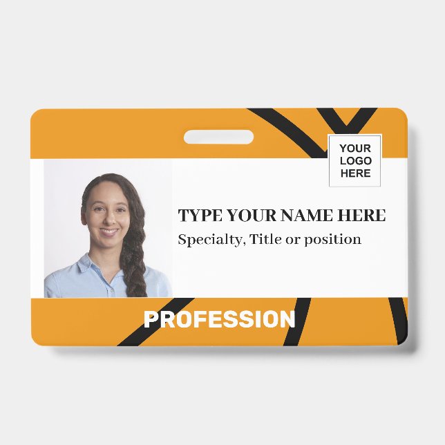 Basketball | Employee | Photo, bar code, logo Badge (Front)