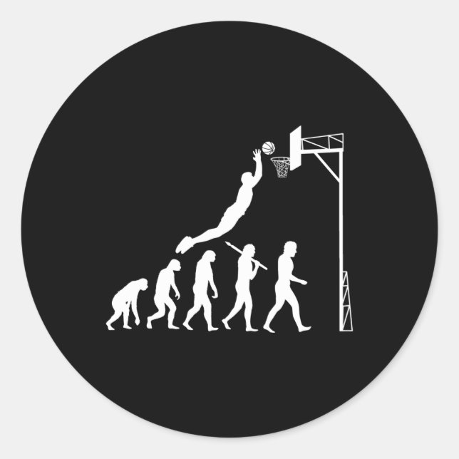 Basketball Evolution  Classic Round Sticker (Front)