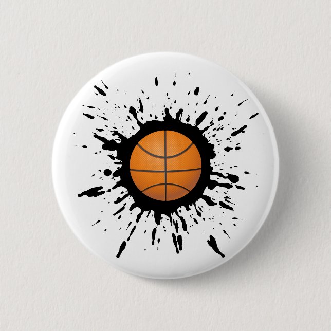 Basketball Explosion 2 Inch Round Button (Front)