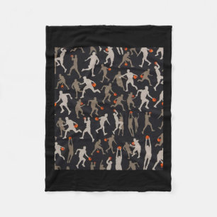 Basketball Fabric Black Patterns  Fleece Blanket