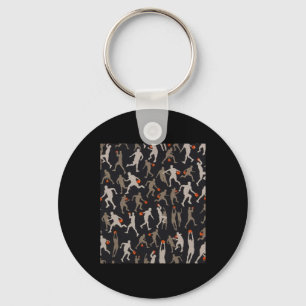 Basketball Fabric Black Patterns  Keychain
