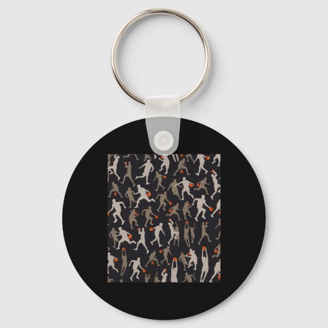 Basketball Fabric Black Patterns  Keychain (Front)