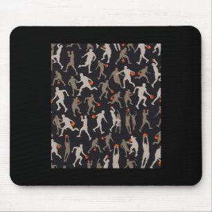 Basketball Fabric Black Patterns Mouse Pad