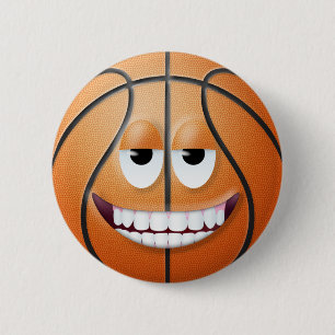 Basketball Face 2 2 Inch Round Button