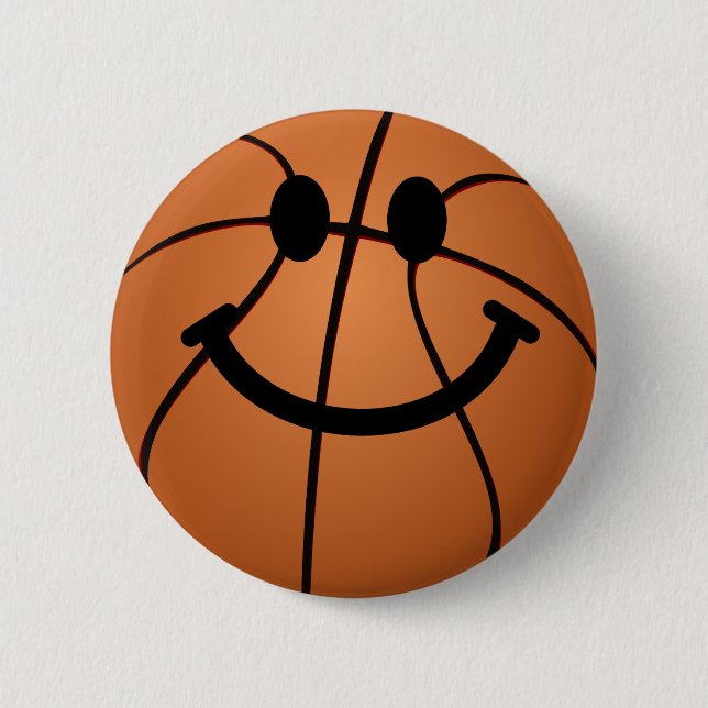 Basketball face 2 inch round button (Front)
