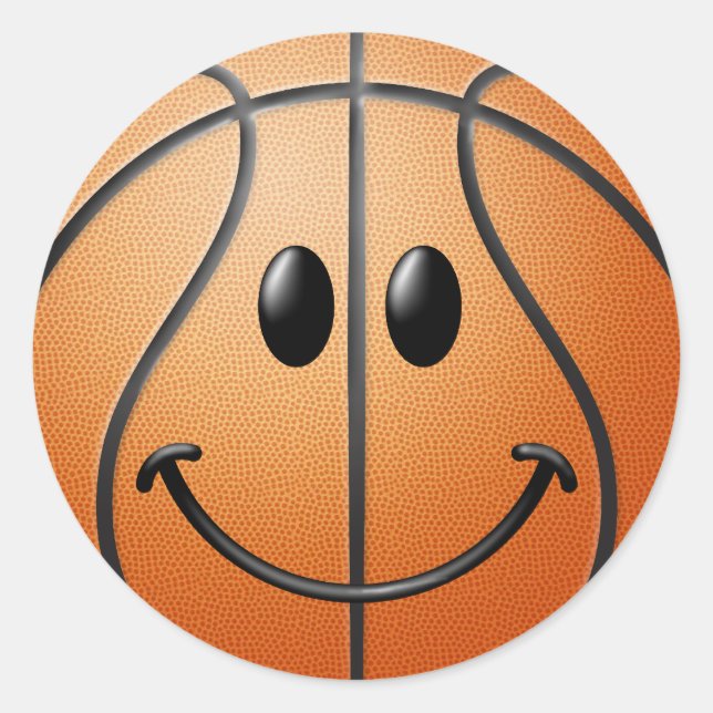 Basketball Face Classic Round Sticker (Front)