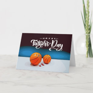 Basketball Father's Day father and son watercolor  Card