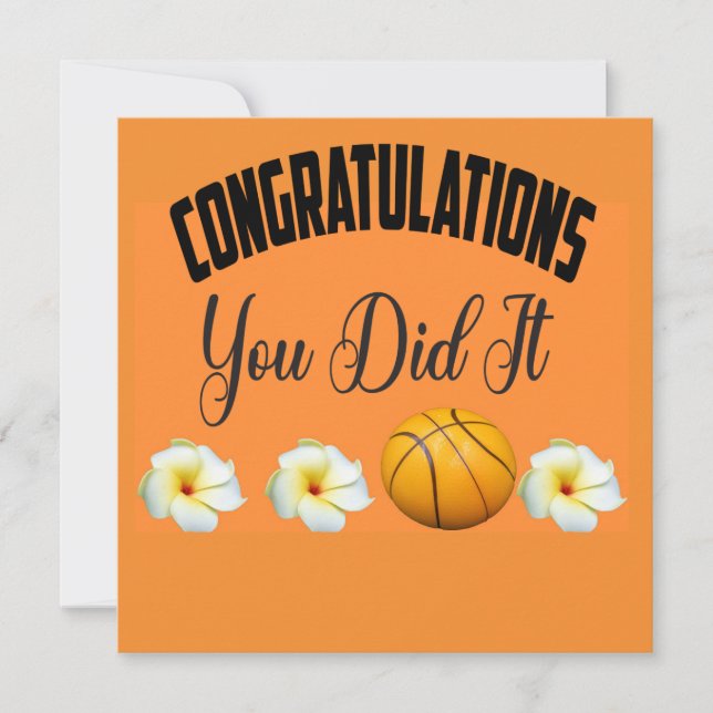 Basketball Félicitations vous l'avez fait Carte (Devant)
