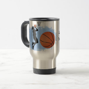 Basketball female player Poised to sink the Ball Travel Mug