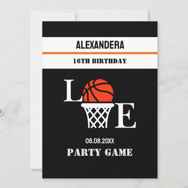 Basketball Fille Anniversaire, Joueur Party Carte  (Devant)