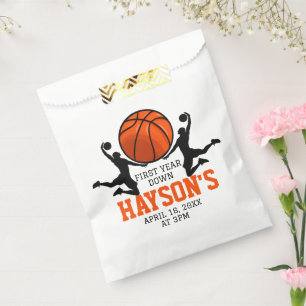 Basketball First Year Down 1st Birthday Favour Bag