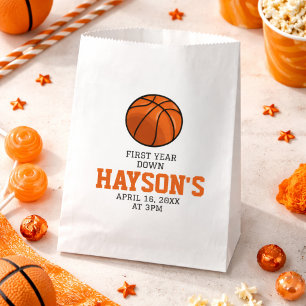 Basketball First Year Down 1st Birthday Favour Bag