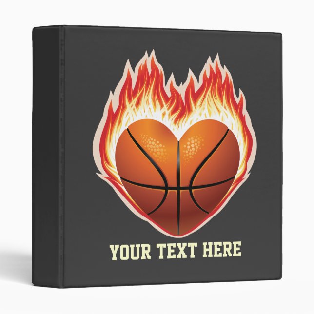 Basketball Flame Binder (personalized) (Front/Spine)
